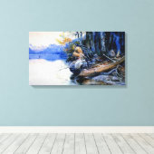 Ein Campingplatz am See von Charles M. Russell Leinwanddruck (Insitu (Holzboden))