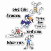 Ein Can Toucan Roter Can Blauer Can Aufkleber (Vorderseite)