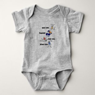 Ein Can-Tukan-Rot-Can-Blau-Can-Baby-Body Baby Strampler