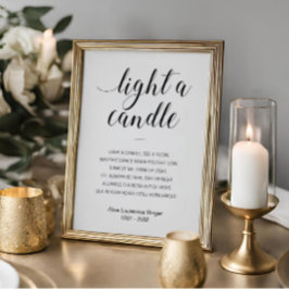 Ein Candle Elegantes Beerdigungsgedicht mit Namen Poster