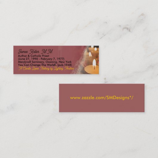 Ein Candle-Zitat, individuell anpassbare Skinny-Vi Mini Visitenkarte (Vorne/Hinten)