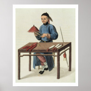 ein Cap Maker, Platte 51 aus "Das Kostüm der China Poster