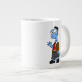 Ein Cartoon Brontosaurier verkleidete sich als Fra Jumbo-Tasse (Vorderseite Rechts)