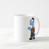 Ein Cartoon Brontosaurier verkleidete sich als Fra Kaffeetasse (VorderseiteRechts)