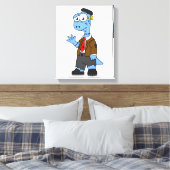 Ein Cartoon Brontosaurier verkleidete sich als Fra Leinwanddruck (Insitu (Schlafzimmer))
