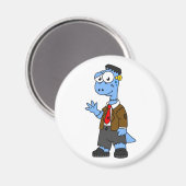 Ein Cartoon Brontosaurier verkleidete sich als Fra Magnet (Vorderseite/Rückseite)