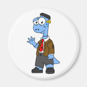 Ein Cartoon Brontosaurier verkleidete sich als Fra Magnet