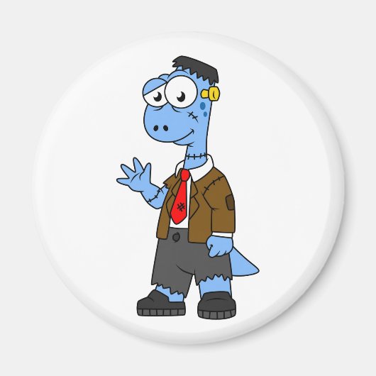 Ein Cartoon Brontosaurier verkleidete sich als Fra Magnet (Vorne)