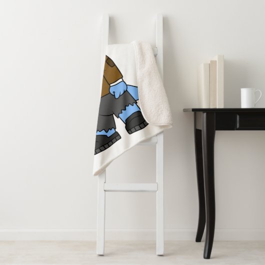 Ein Cartoon Brontosaurier verkleidete sich als Fra Sherpadecke (Beispiel)