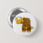 Ein Cartoon Dinosaurier Hunchback. Button (Vorne & Hinten)