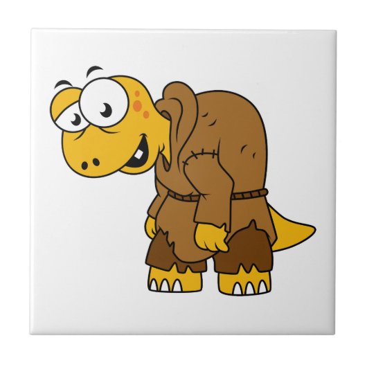Ein Cartoon Dinosaurier Hunchback. Fliese (Vorderseite)