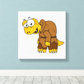 Ein Cartoon Dinosaurier Hunchback. Leinwanddruck (Insitu (Holzboden))