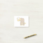 Ein Cartoon Dinosaurier Hunchback. Post-it Klebezettel (Auf Schreibtisch)