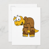 Ein Cartoon Dinosaurier Hunchback. Postkarte (Vorne/Hinten)