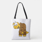 Ein Cartoon Dinosaurier Hunchback. Tasche (Rückseite)