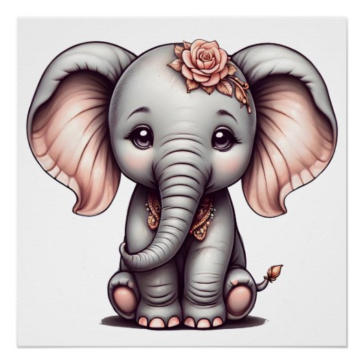 Ein Cartoon Elephant auf dem 21 Glossy Poster (Vorderseite)