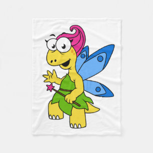 Ein Cartoon Fairysaur Dinosaurier. Fleecedecke
