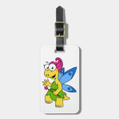 Ein Cartoon Fairysaur Dinosaurier. Gepäckanhänger (Vorderseite vertikal)