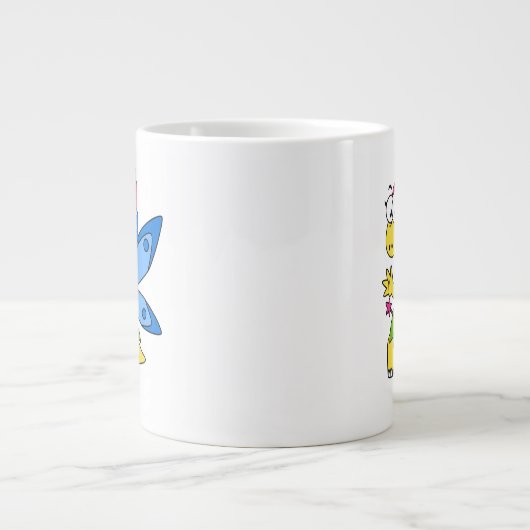 Ein Cartoon Fairysaur Dinosaurier. Jumbo-Tasse (Vorderseite)