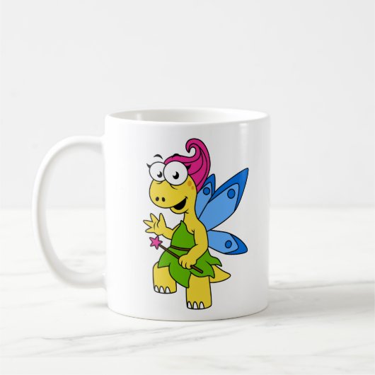 Ein Cartoon Fairysaur Dinosaurier. Kaffeetasse (Links)