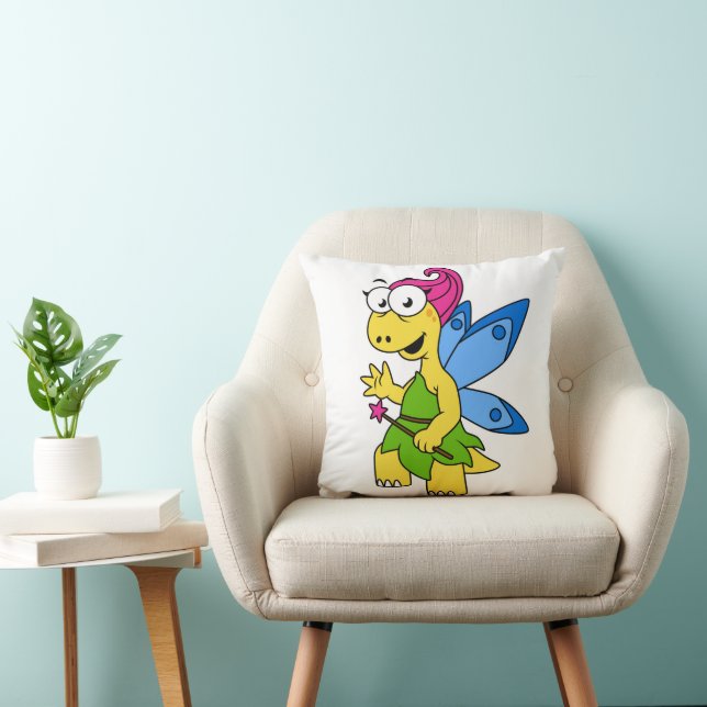 Ein Cartoon Fairysaur Dinosaurier. Kissen (Stuhl )