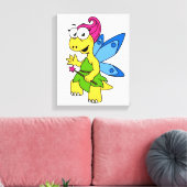 Ein Cartoon Fairysaur Dinosaurier. Leinwanddruck (Insitu (Wohnzimmer))