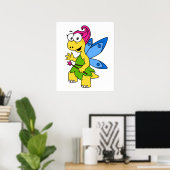 Ein Cartoon Fairysaur Dinosaurier. Poster (Heimbüro)