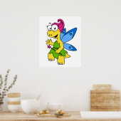 Ein Cartoon Fairysaur Dinosaurier. Poster (Küche)