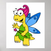 Ein Cartoon Fairysaur Dinosaurier. Poster (Vorne)