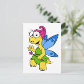 Ein Cartoon Fairysaur Dinosaurier. Postkarte (Stehend Vorderseite)