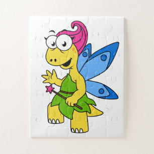 Ein Cartoon Fairysaur Dinosaurier. Puzzle