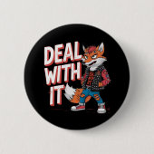 Ein Cartoon-Fuchs im Harajuku-Stil Button (Vorderseite)