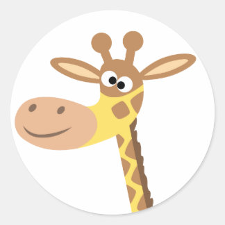 Ein Cartoon-Giraffe, Rundaufkleber Runder Aufkleber