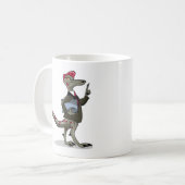 Ein Cartoon Iguanodon Clerk. Kaffeetasse (Vorderseite Links)