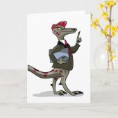 Ein Cartoon Iguanodon Clerk. Karte (Gelbe Blume)