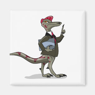 Ein Cartoon Iguanodon Clerk. Magnet