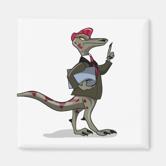 Ein Cartoon Iguanodon Clerk. Magnet (Vorne)