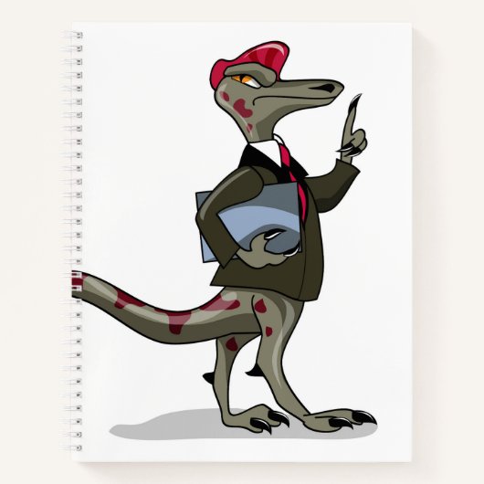 Ein Cartoon Iguanodon Clerk. Notizblock (Vorderseite)