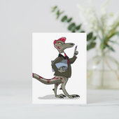Ein Cartoon Iguanodon Clerk. Postkarte (Stehend Vorderseite)
