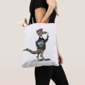 Ein Cartoon Iguanodon Clerk. Tasche (Von Nahem)