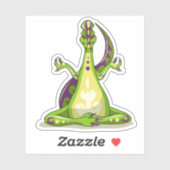 Ein Cartoon Iguanodon Dinosaurier, der Yoga macht. Aufkleber (Blatt)