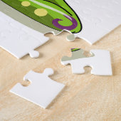 Ein Cartoon Iguanodon Dinosaurier, der Yoga macht. Puzzle (Seite)