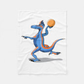 Ein Cartoon Iguanodon spielt Basketball. Fleecedecke (Vorderseite)