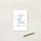 Ein Cartoon Iguanodon spielt Basketball. Post-it Klebezettel (Auf Schreibtisch)