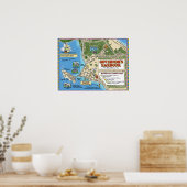 Ein Cartoon-Karte des Hafens von Gouverneur Bahama Poster (Küche)