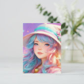 Ein Cartoon mit Hut und Zauberstab Postkarte (Stehend Vorderseite)