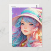 Ein Cartoon mit Hut und Zauberstab Postkarte (Vorne/Hinten)