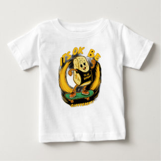 Ein Cartoon-Mozzaerlla-Stick auf der Skateboard, a Baby T-shirt