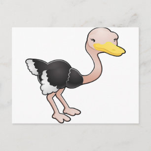 Ein Cartoon niedlicher Straußenvogel Postkarte