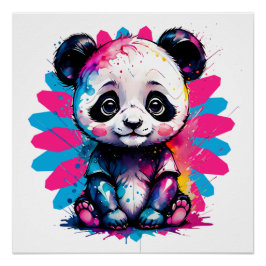 Ein Cartoon Panda no 1 Glossy Poster